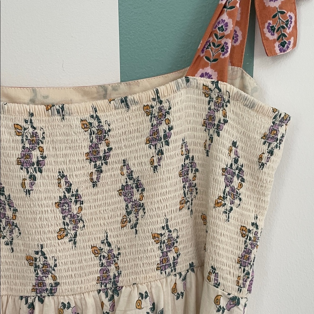 Patrons of Peace Cream Floral Midi Dress - Picture 9 of 13
